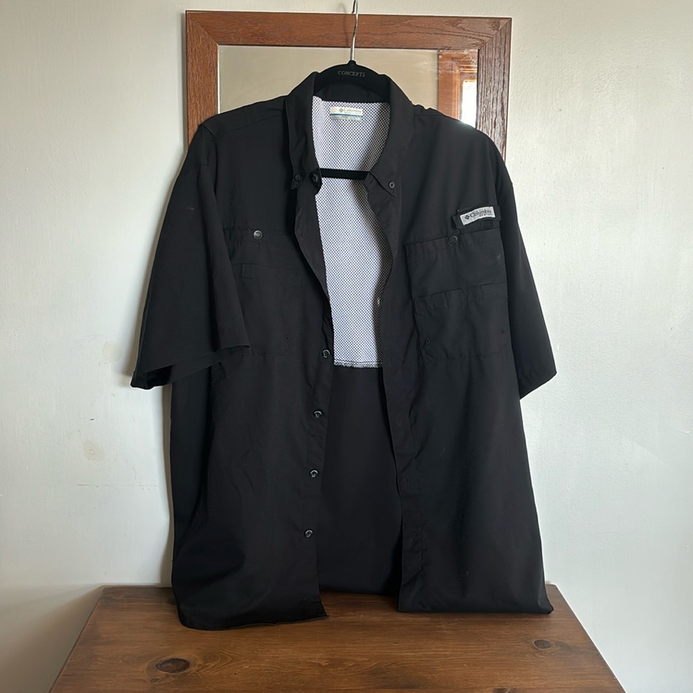 Men’s Columbia PFG Short Sleeve Shirt - black